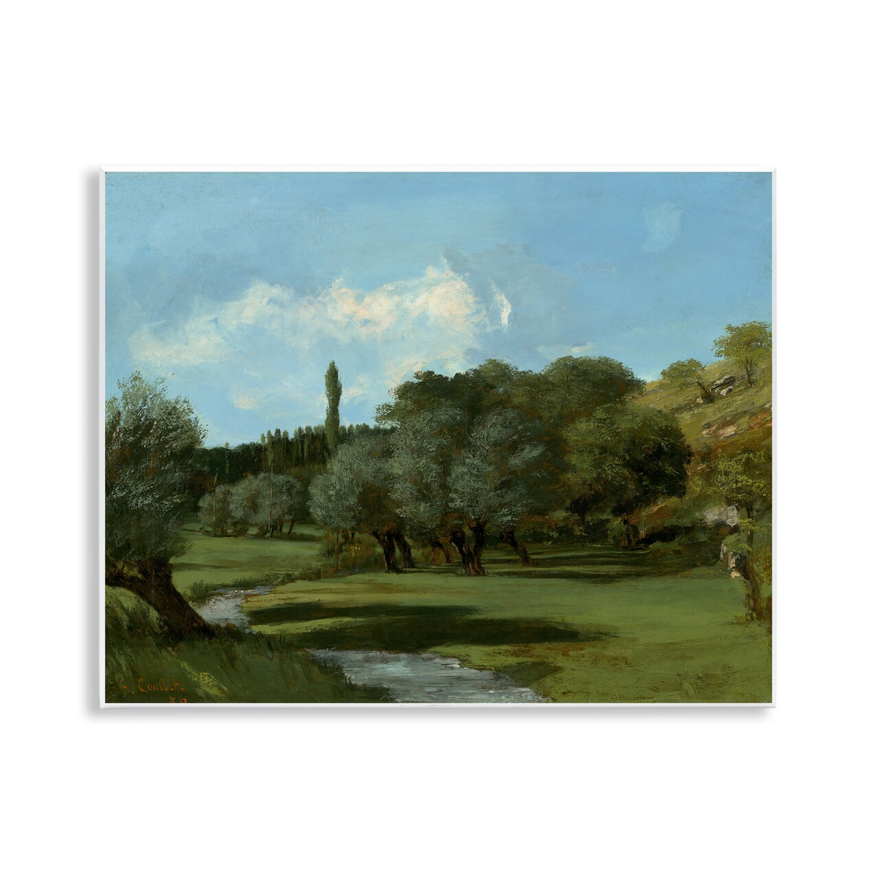 Stupell Industries Classical Green Field Landscape Wall Plaque Art Design by one1000paintings